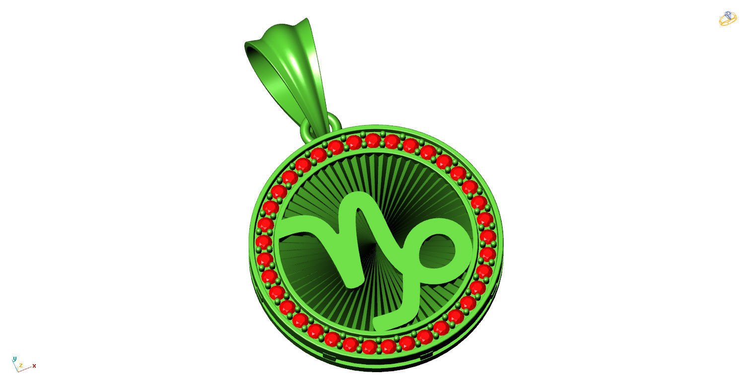 CA-004 zodiac sign pendant 3D print model_8