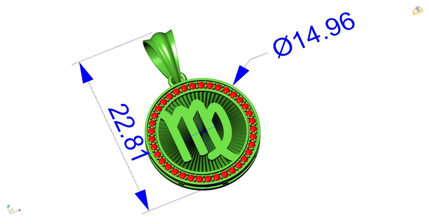 CA-004 zodiac sign pendant 3D print model_6
