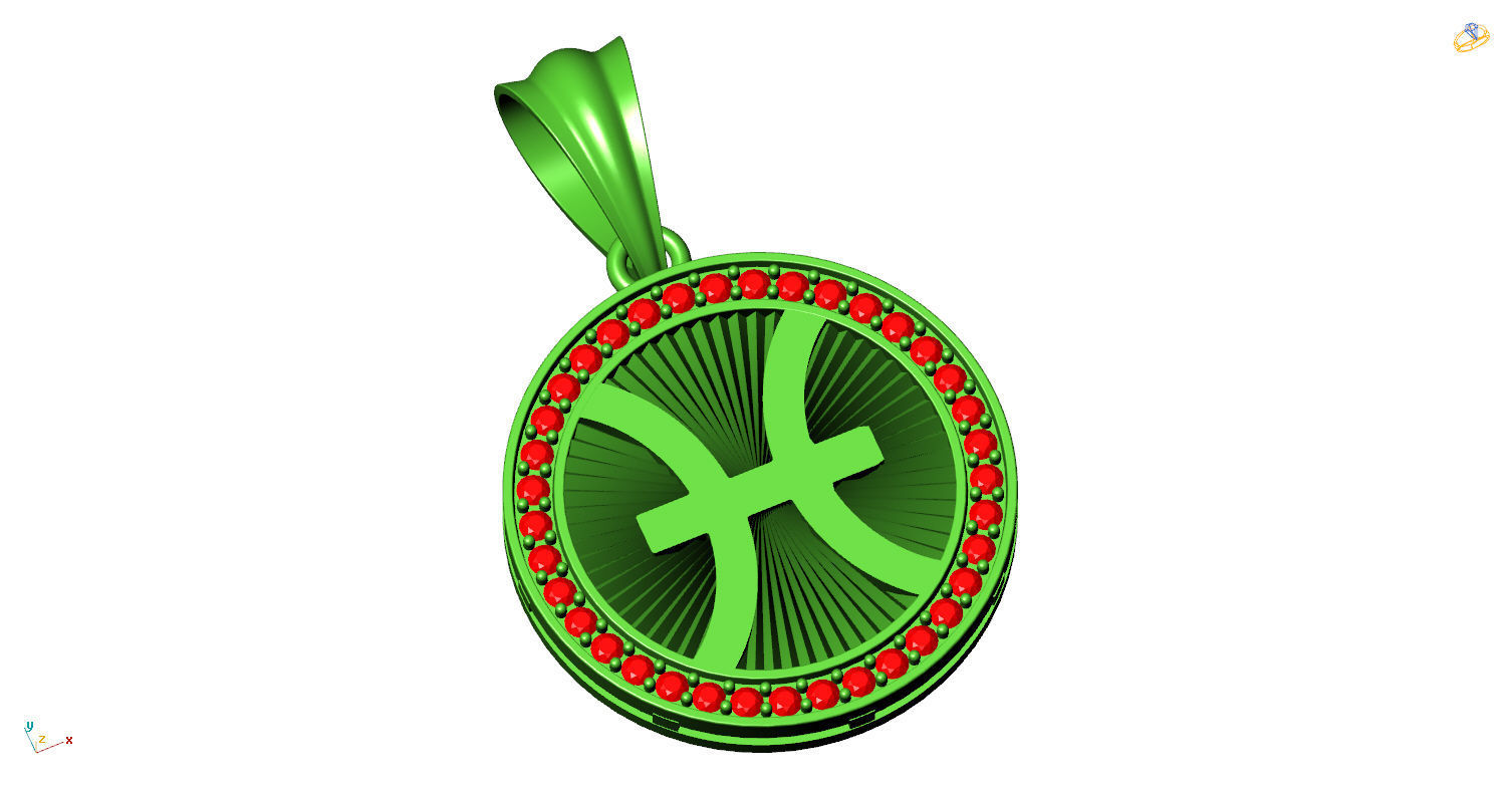 CA-004 zodiac sign pendant 3D print model_13