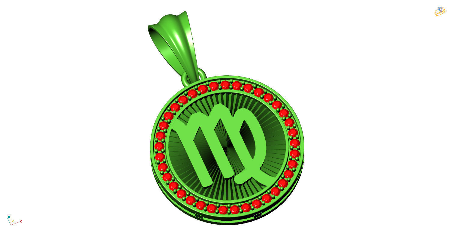 CA-004 zodiac sign pendant 3D print model_16