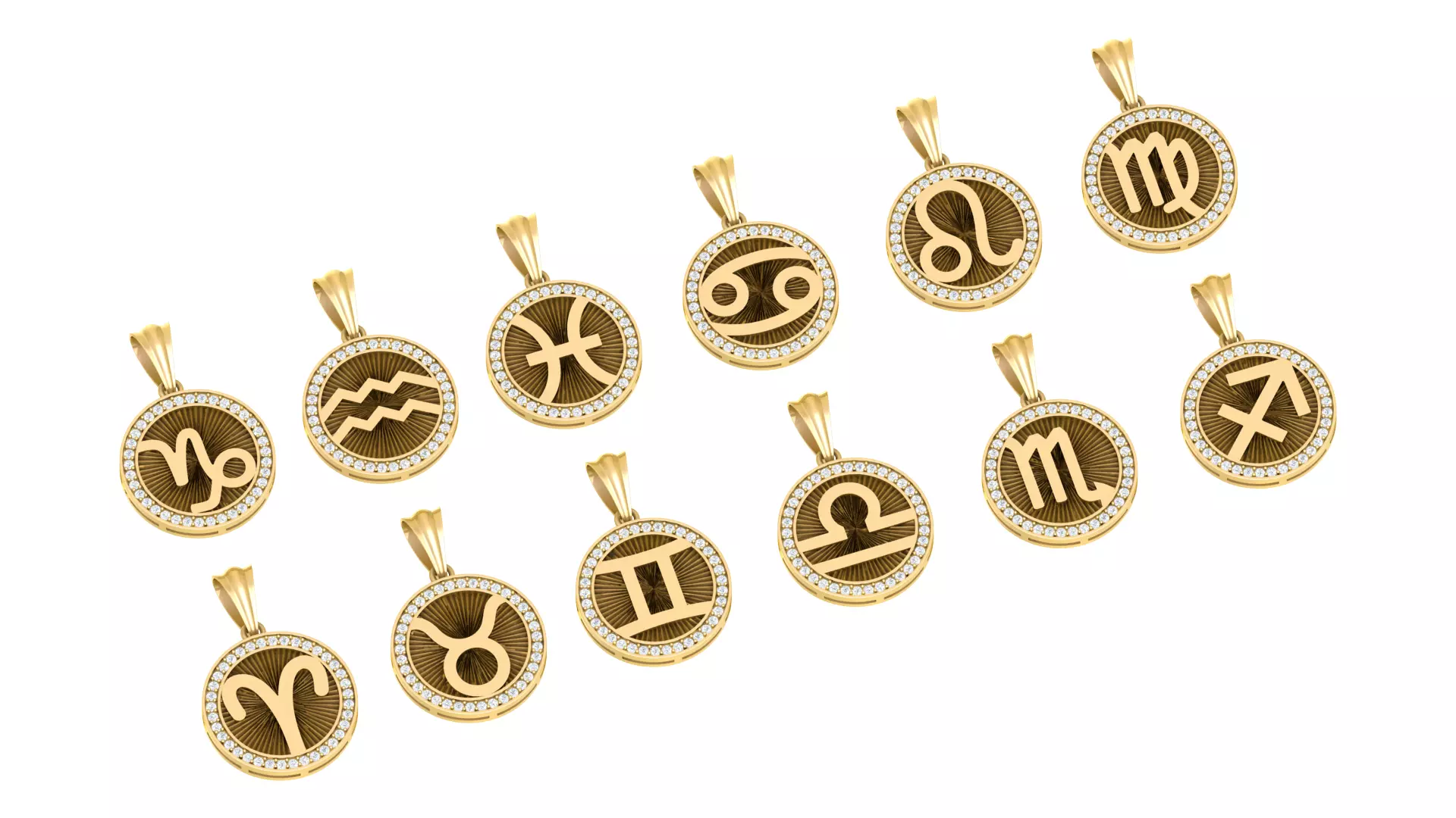 CA-004 zodiac sign pendant 3D print model_0