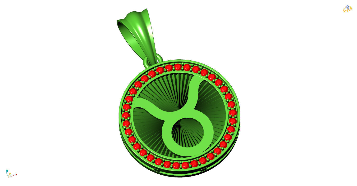 CA-004 zodiac sign pendant 3D print model_18