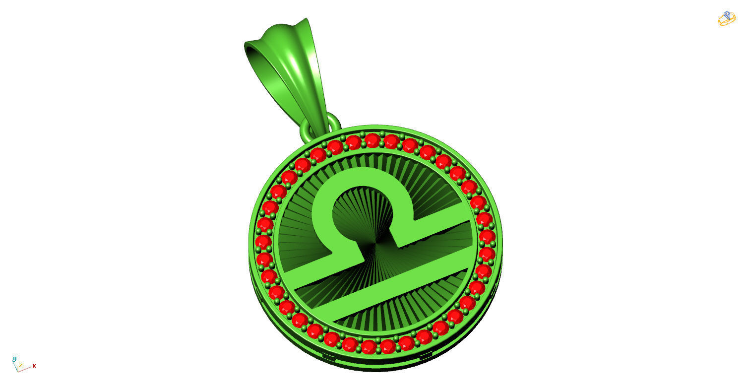 CA-004 zodiac sign pendant 3D print model_9