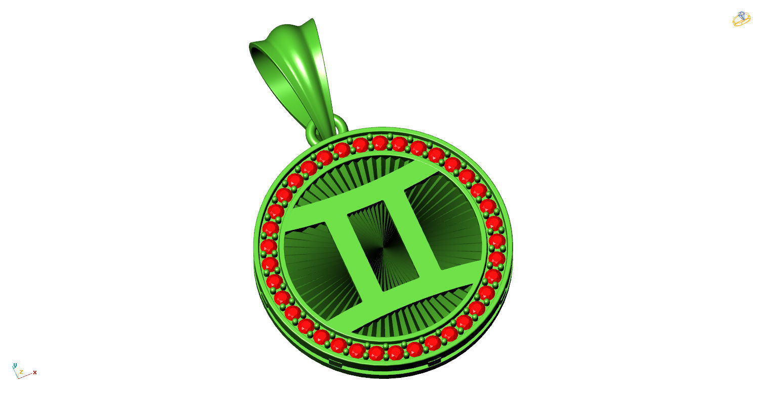 CA-004 zodiac sign pendant 3D print model_19