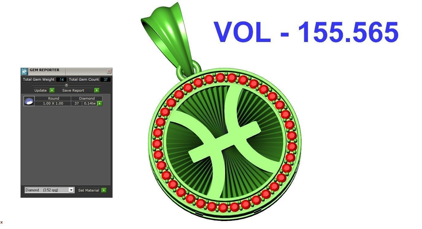 CA-004 zodiac sign pendant 3D print model_7