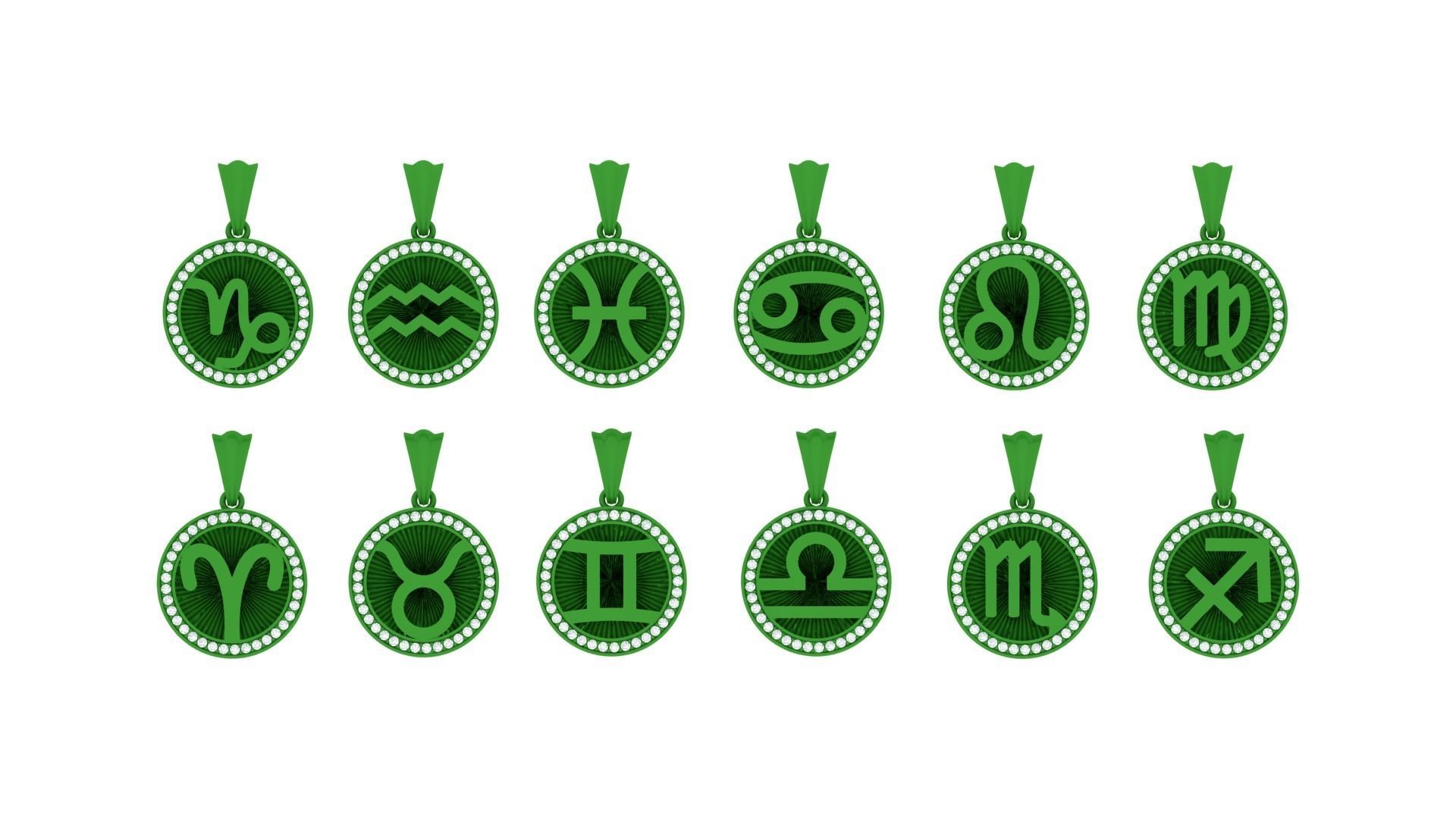 CA-004 zodiac sign pendant 3D print model_2