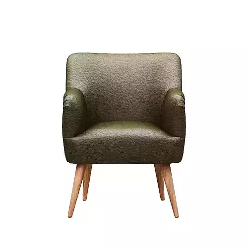 Armchair leather with wood