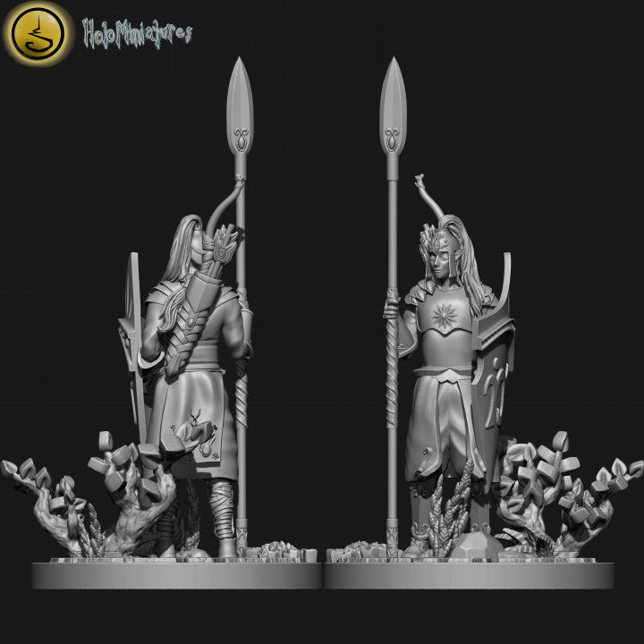 Highborn elves spearmen and sea guard unit 3D print model_8