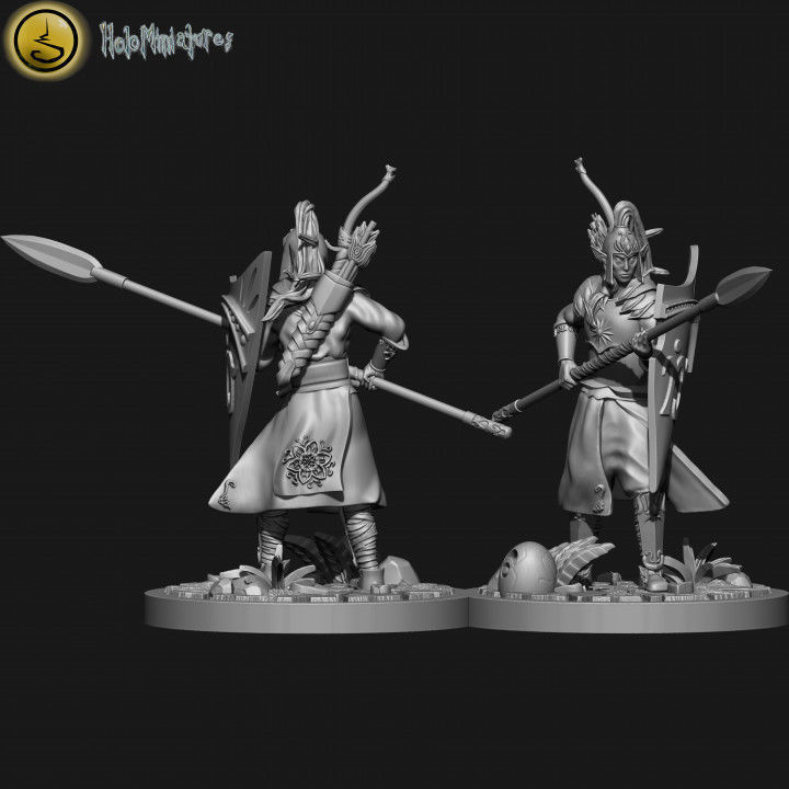 Highborn elves spearmen and sea guard unit 3D print model_3
