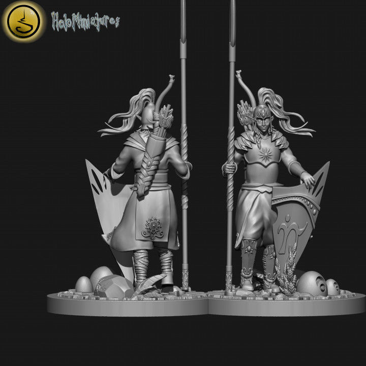 Highborn elves spearmen and sea guard unit 3D print model_1