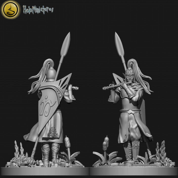 Highborn elves spearmen and sea guard unit 3D print model_2