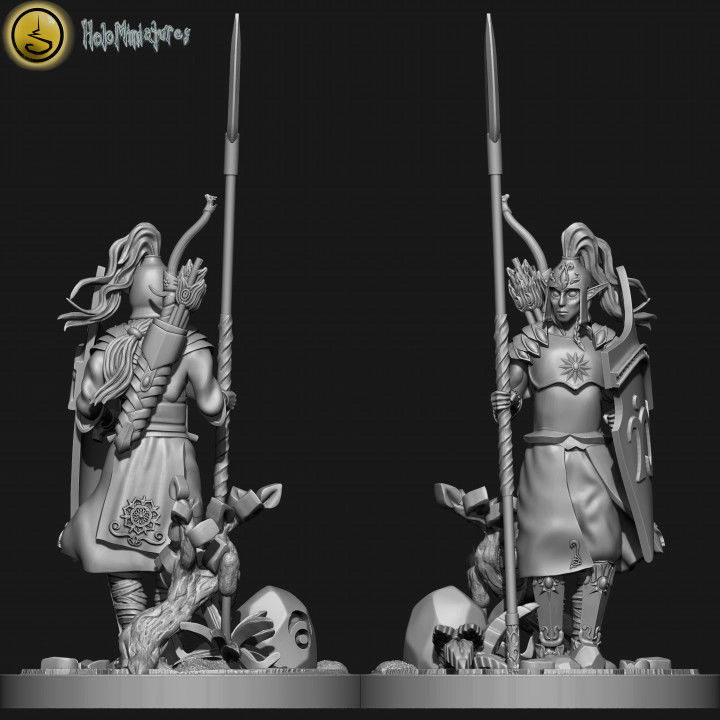 Highborn elves spearmen and sea guard unit 3D print model_7