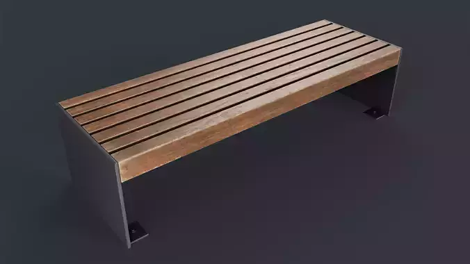 Modern Outdoor Bench 12 PBR Game Ready