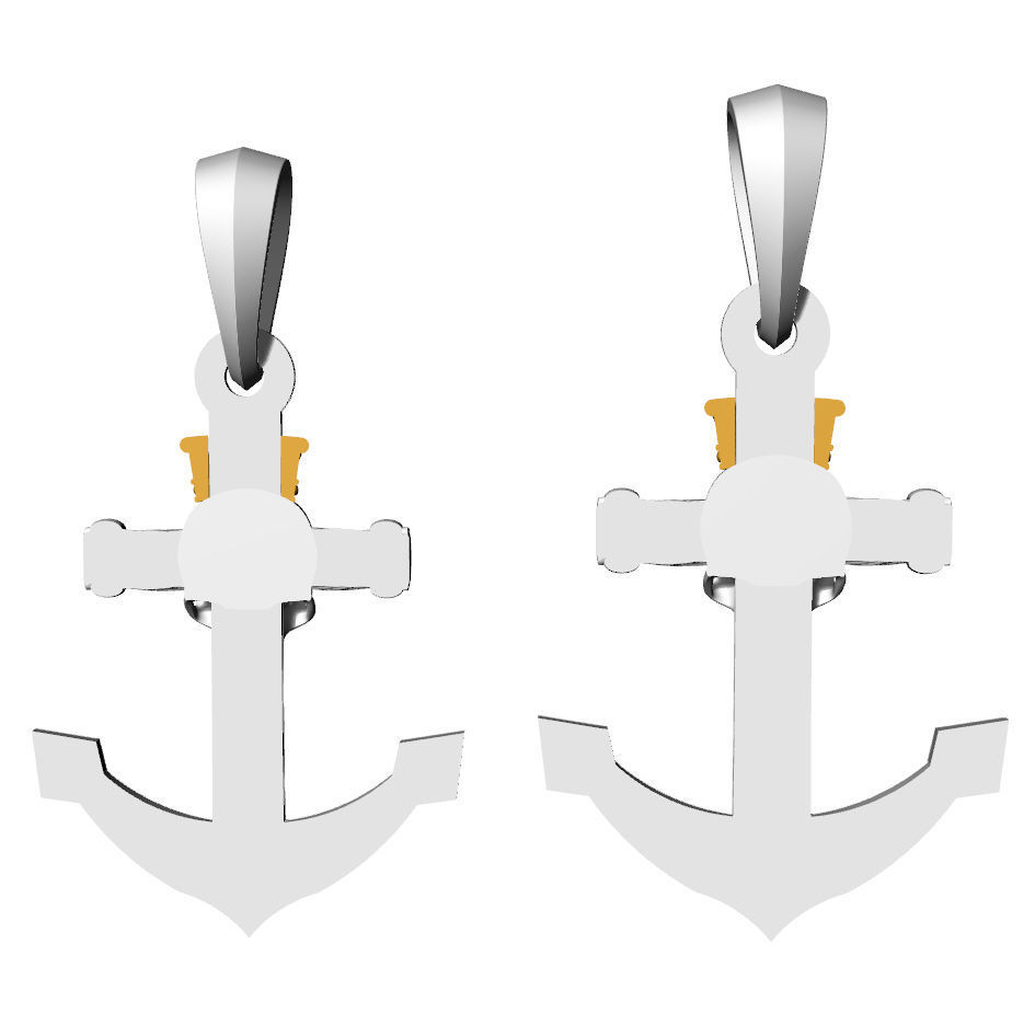 Anchors with skulls and crowns 3D print model_4
