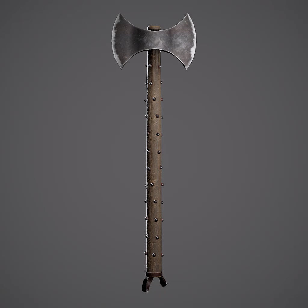 Double Axe Low-poly 3D model_8