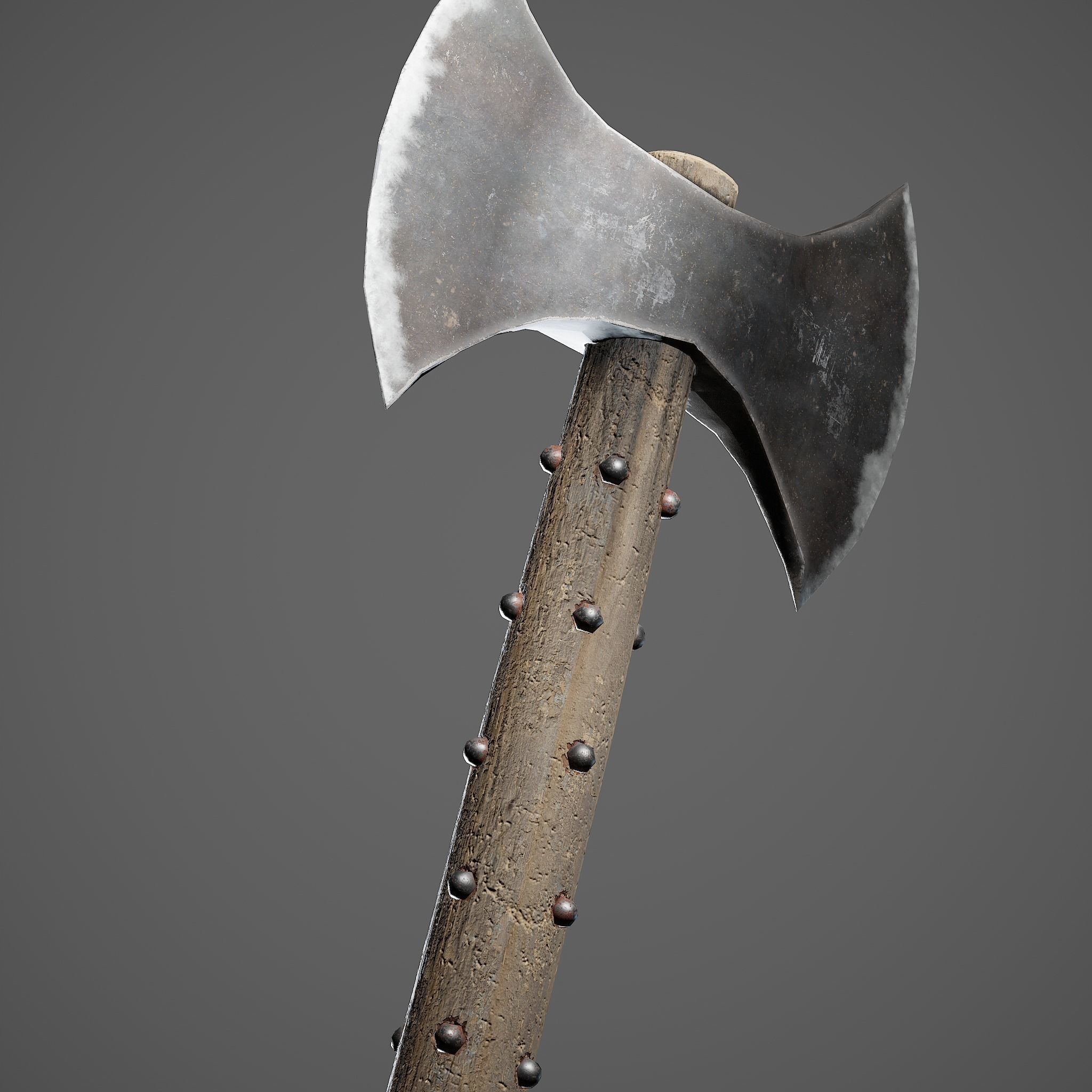 Double Axe Low-poly 3D model_2
