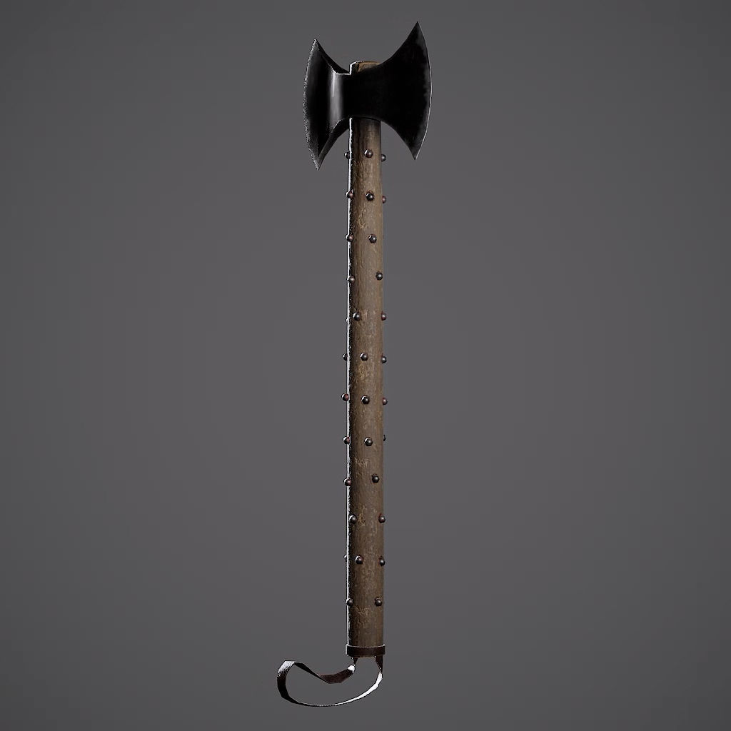 Double Axe Low-poly 3D model_25