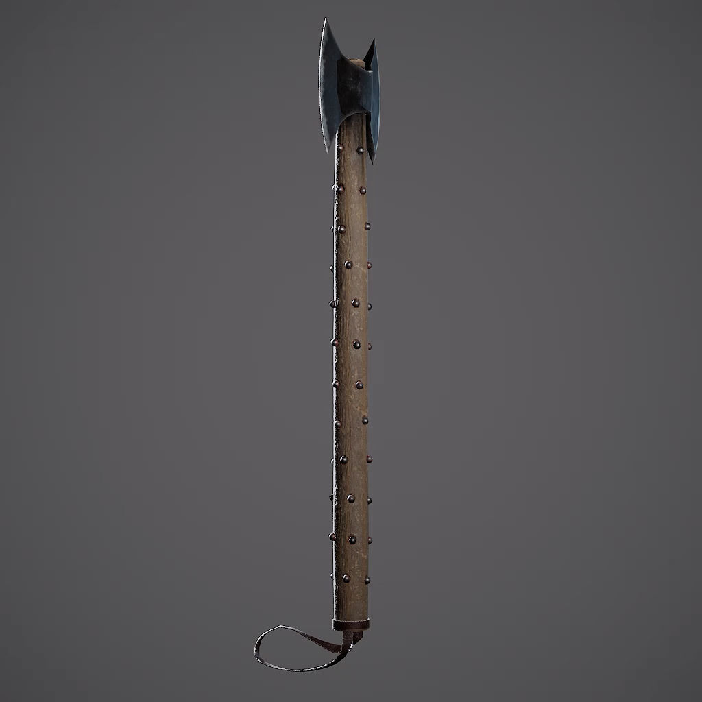 Double Axe Low-poly 3D model_17