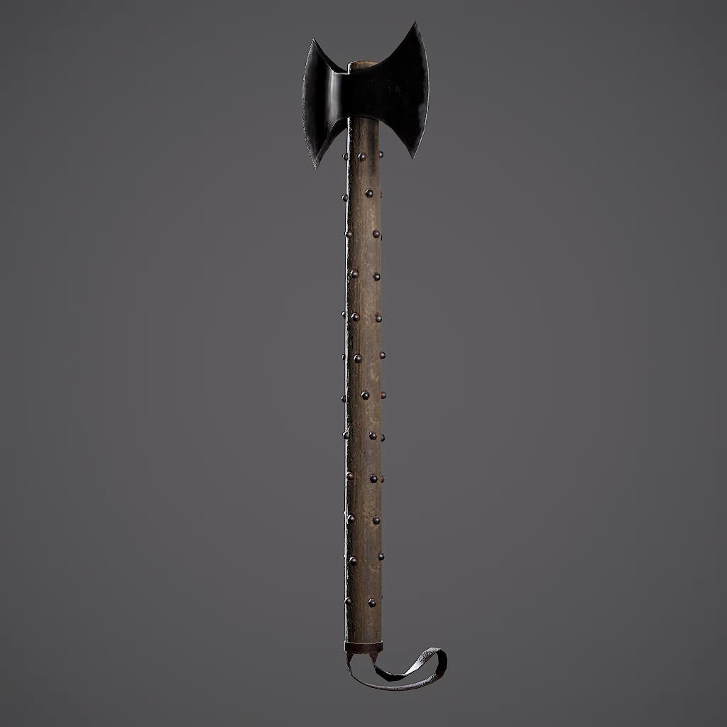 Double Axe Low-poly 3D model_50