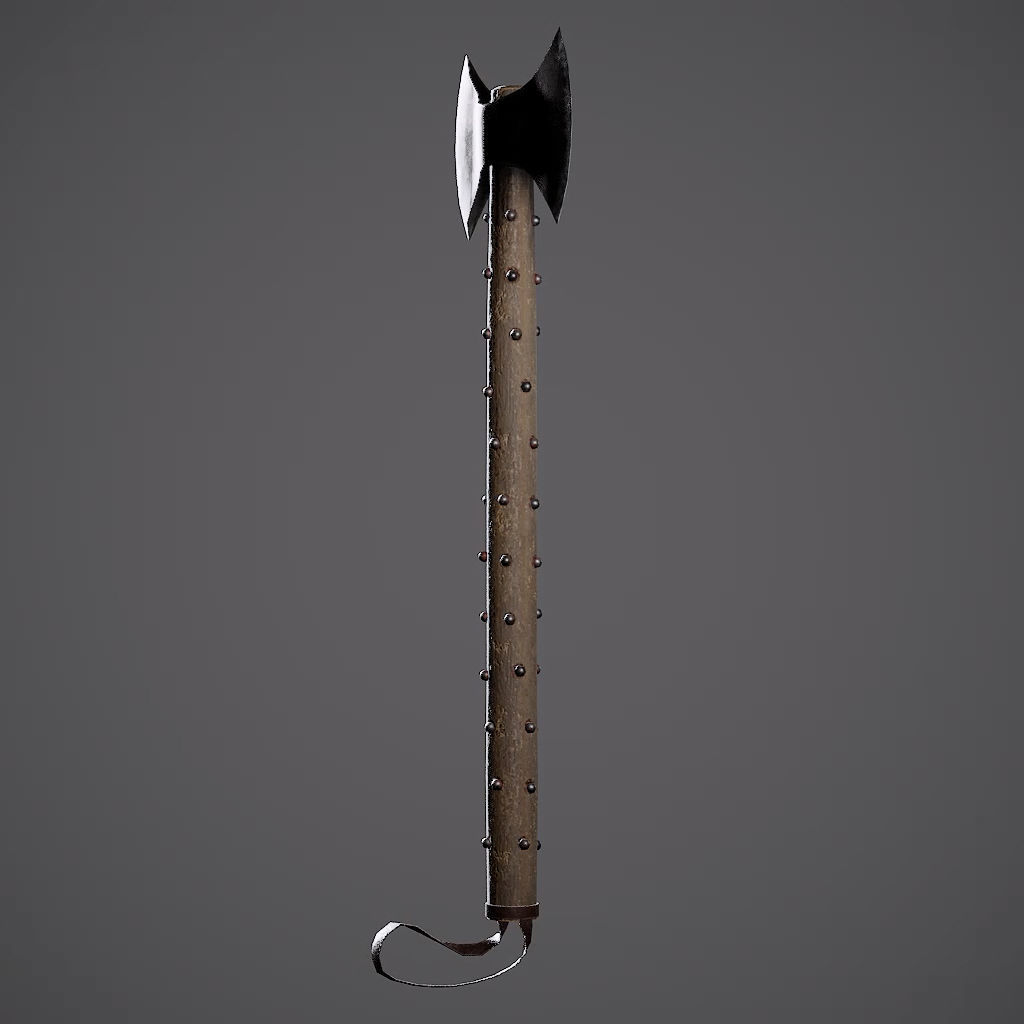Double Axe Low-poly 3D model_23