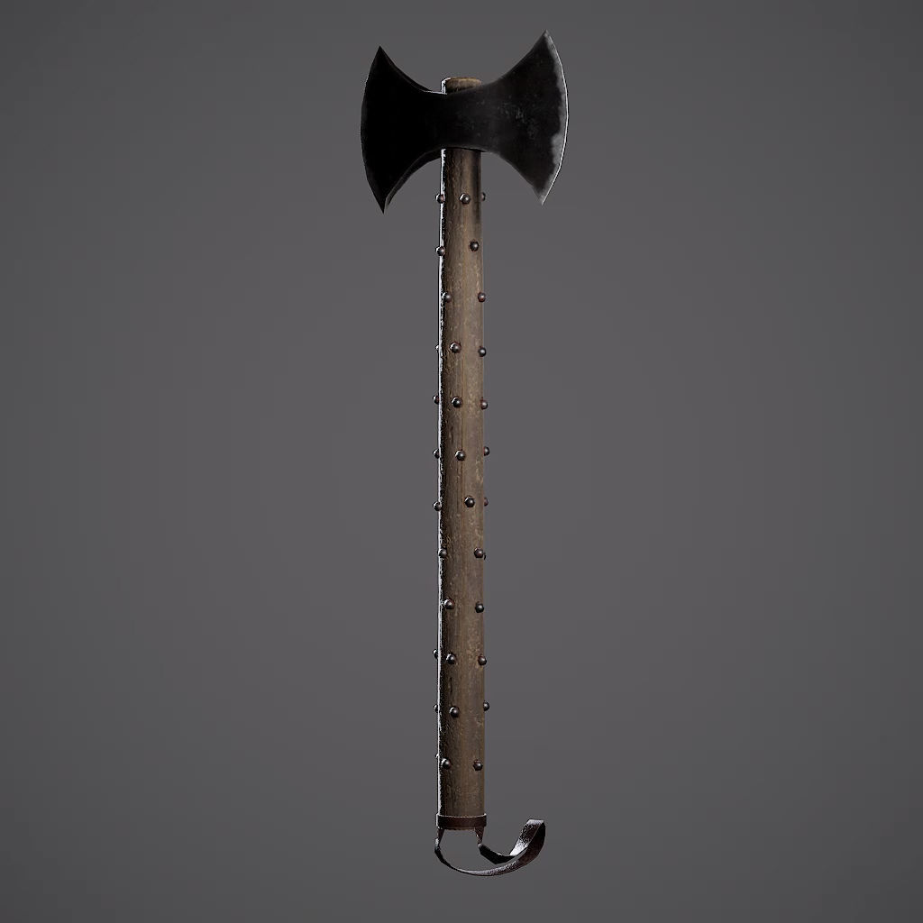 Double Axe Low-poly 3D model_52