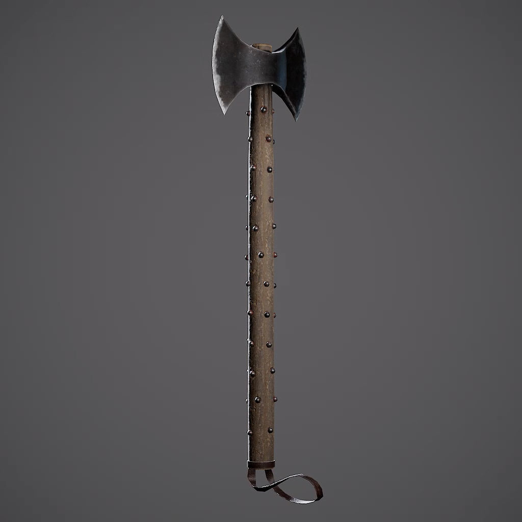 Double Axe Low-poly 3D model_39