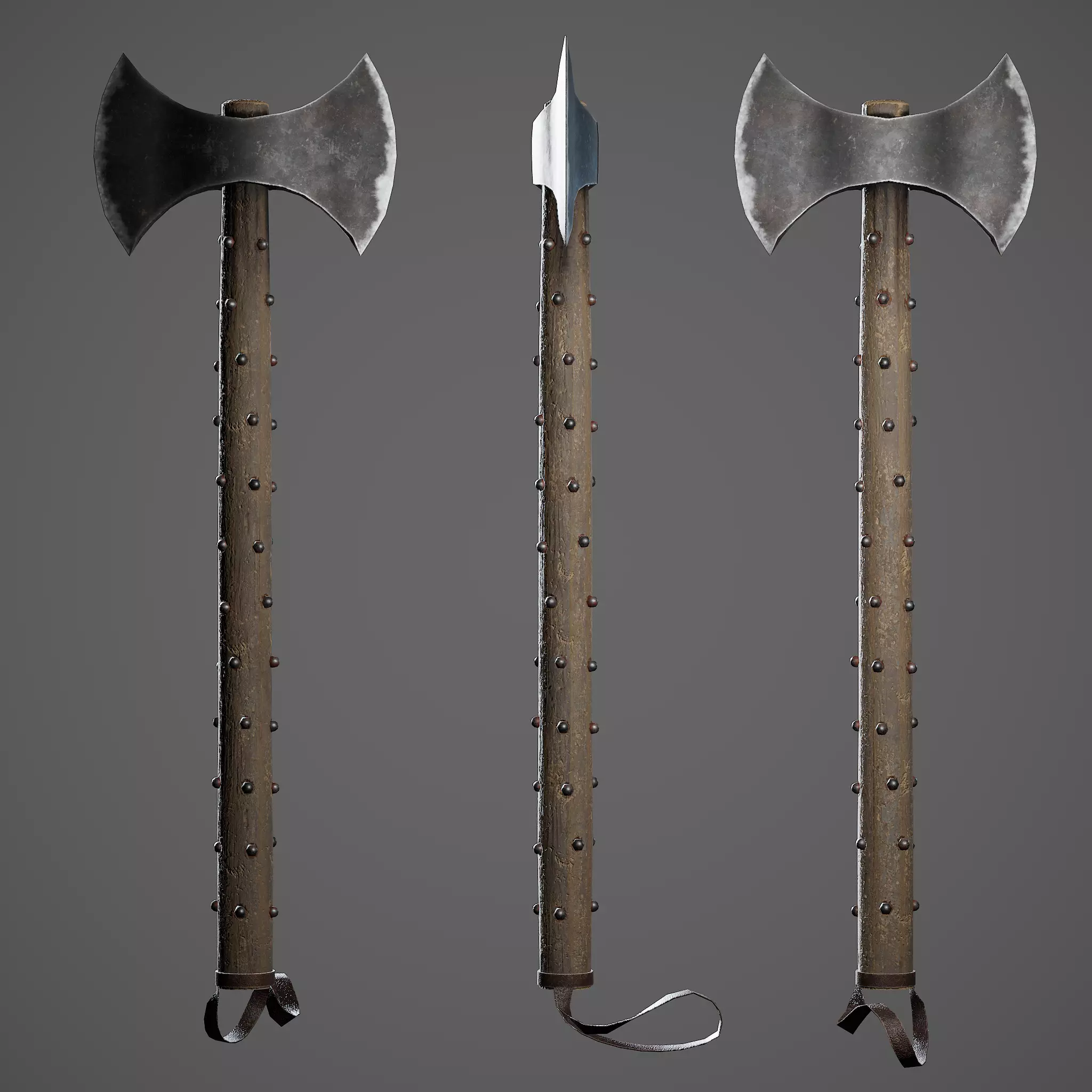 Double Axe Low-poly 3D model_0