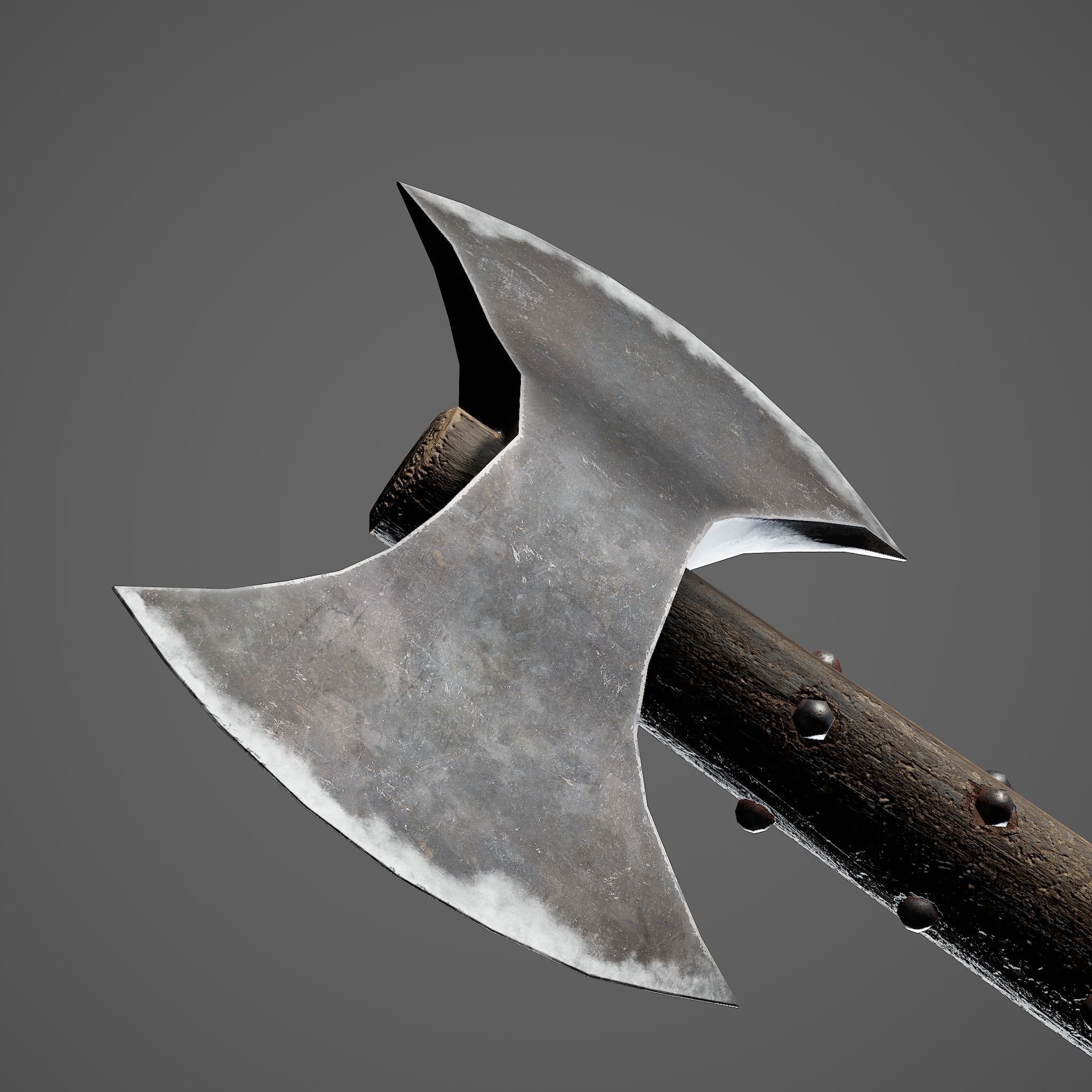 Double Axe Low-poly 3D model_5
