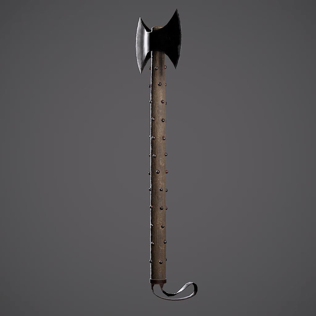 Double Axe Low-poly 3D model_49