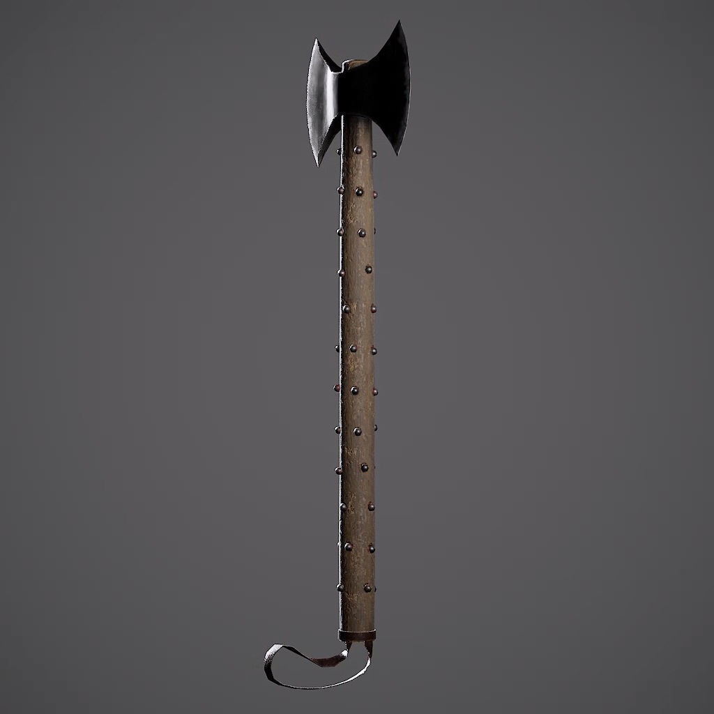 Double Axe Low-poly 3D model_24