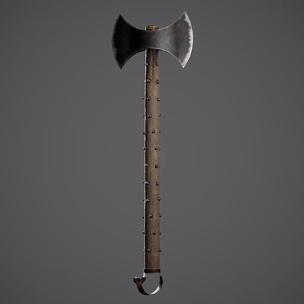 Double Axe Low-poly 3D model_30