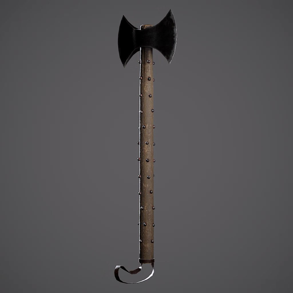 Double Axe Low-poly 3D model_26