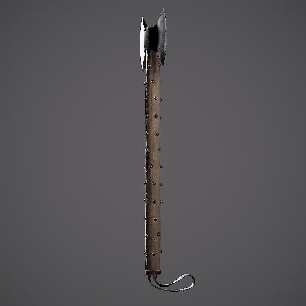 Double Axe Low-poly 3D model_47