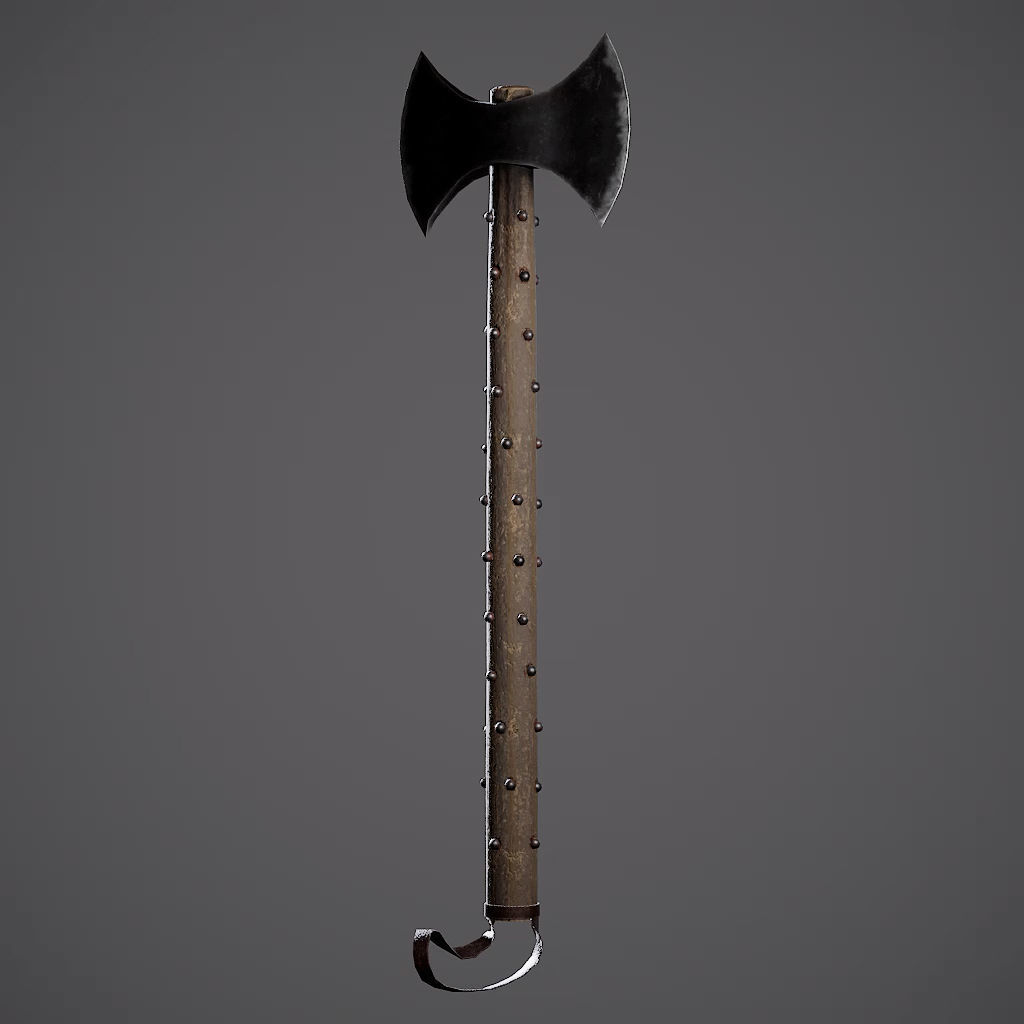 Double Axe Low-poly 3D model_27