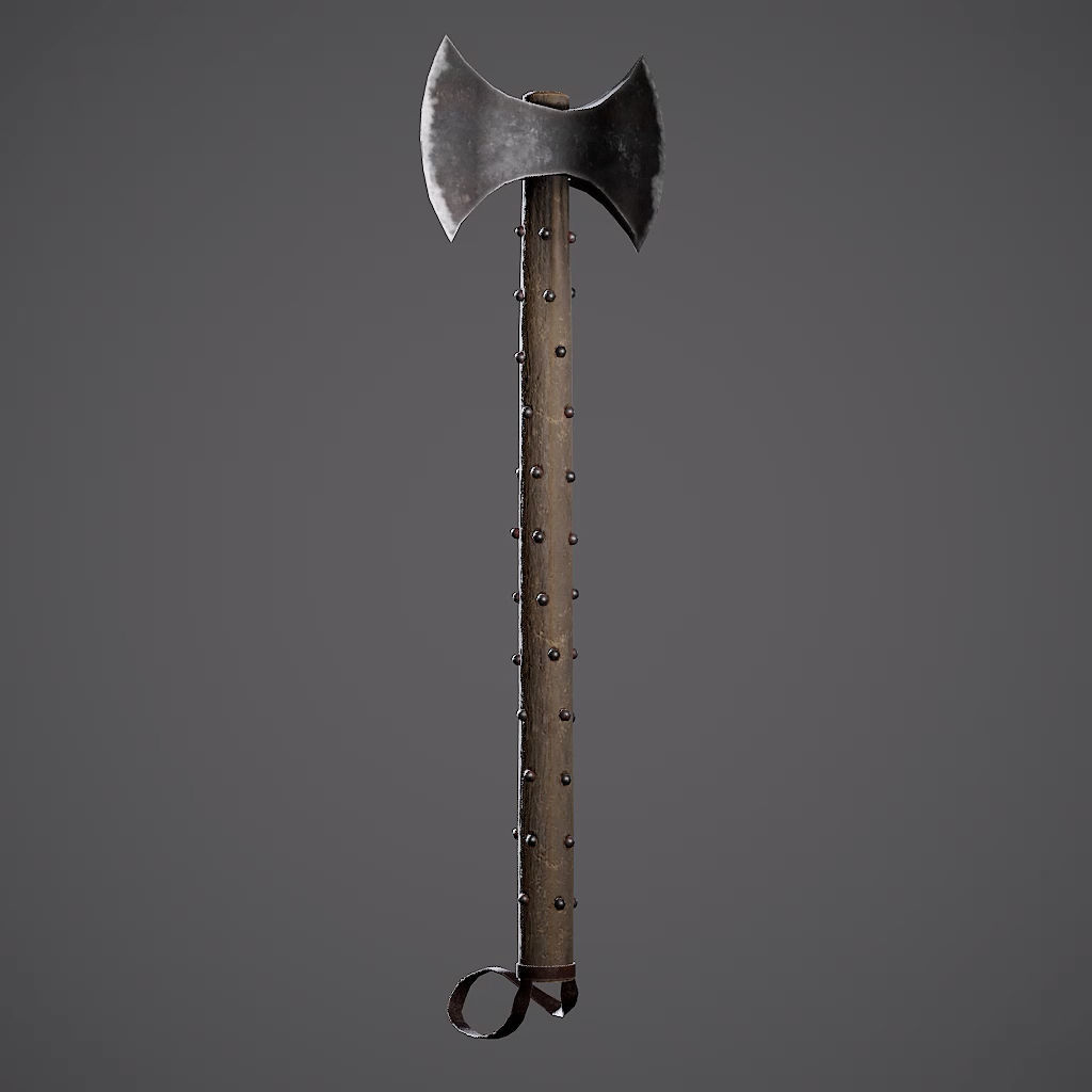 Double Axe Low-poly 3D model_12