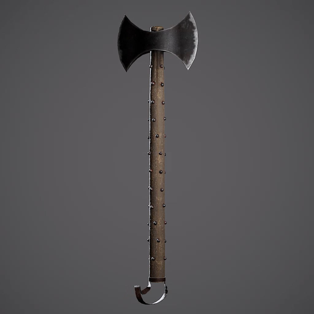 Double Axe Low-poly 3D model_29