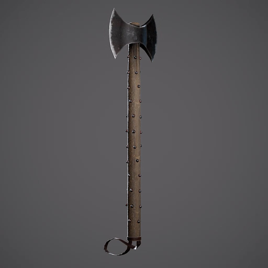 Double Axe Low-poly 3D model_14