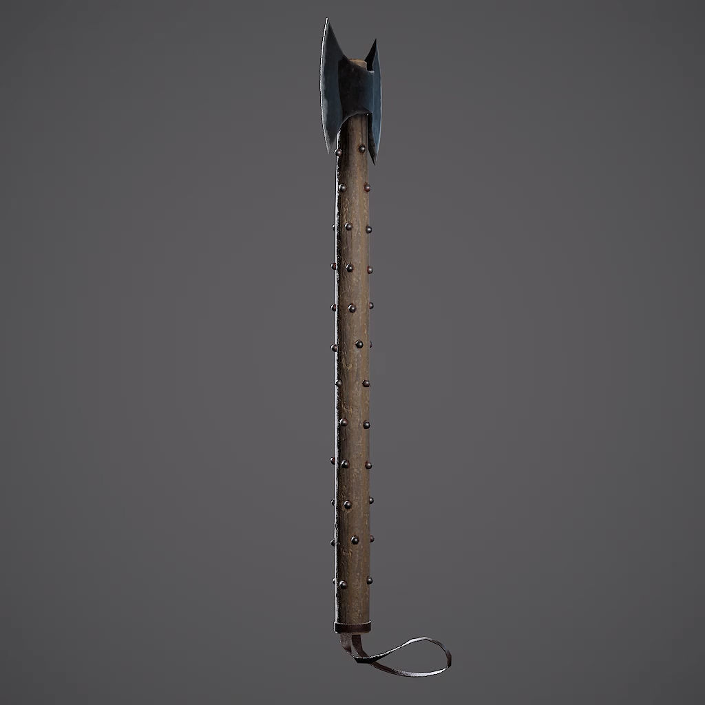 Double Axe Low-poly 3D model_42