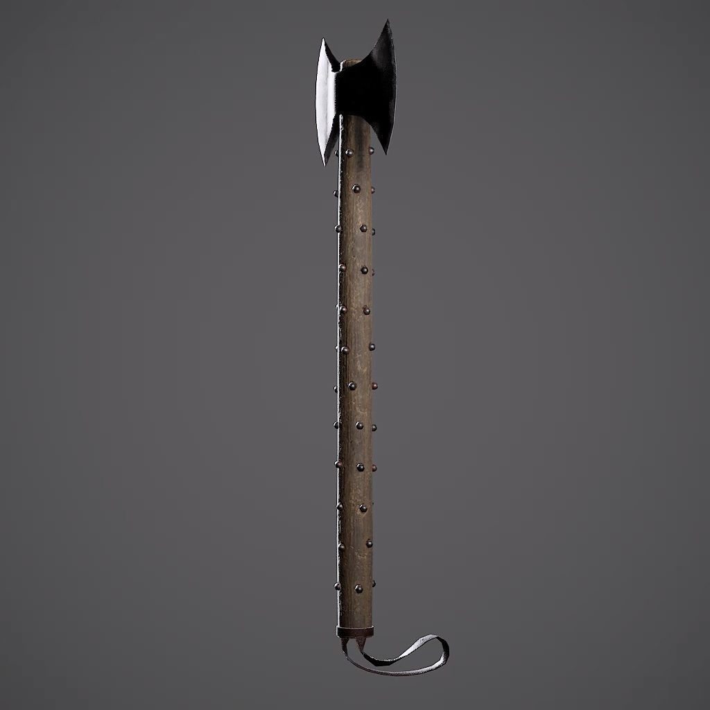 Double Axe Low-poly 3D model_48