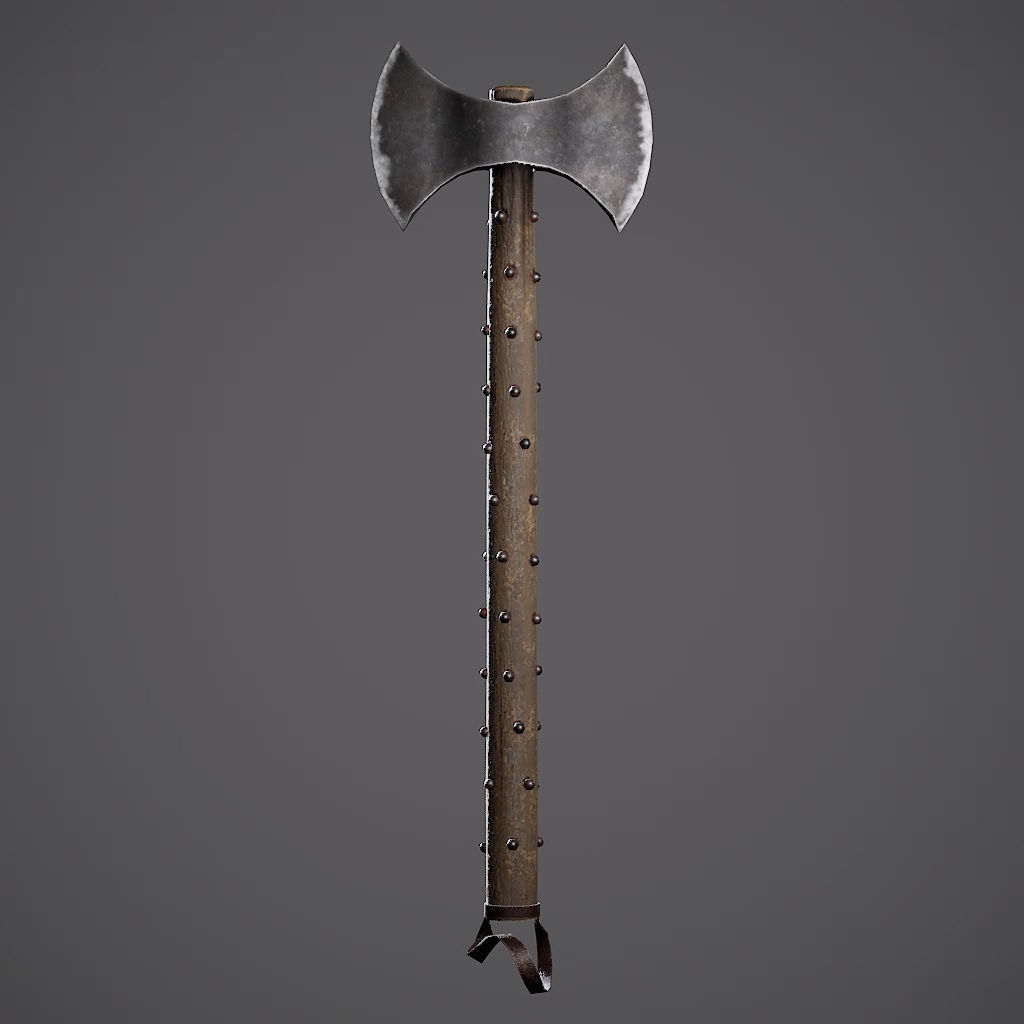 Double Axe Low-poly 3D model_33