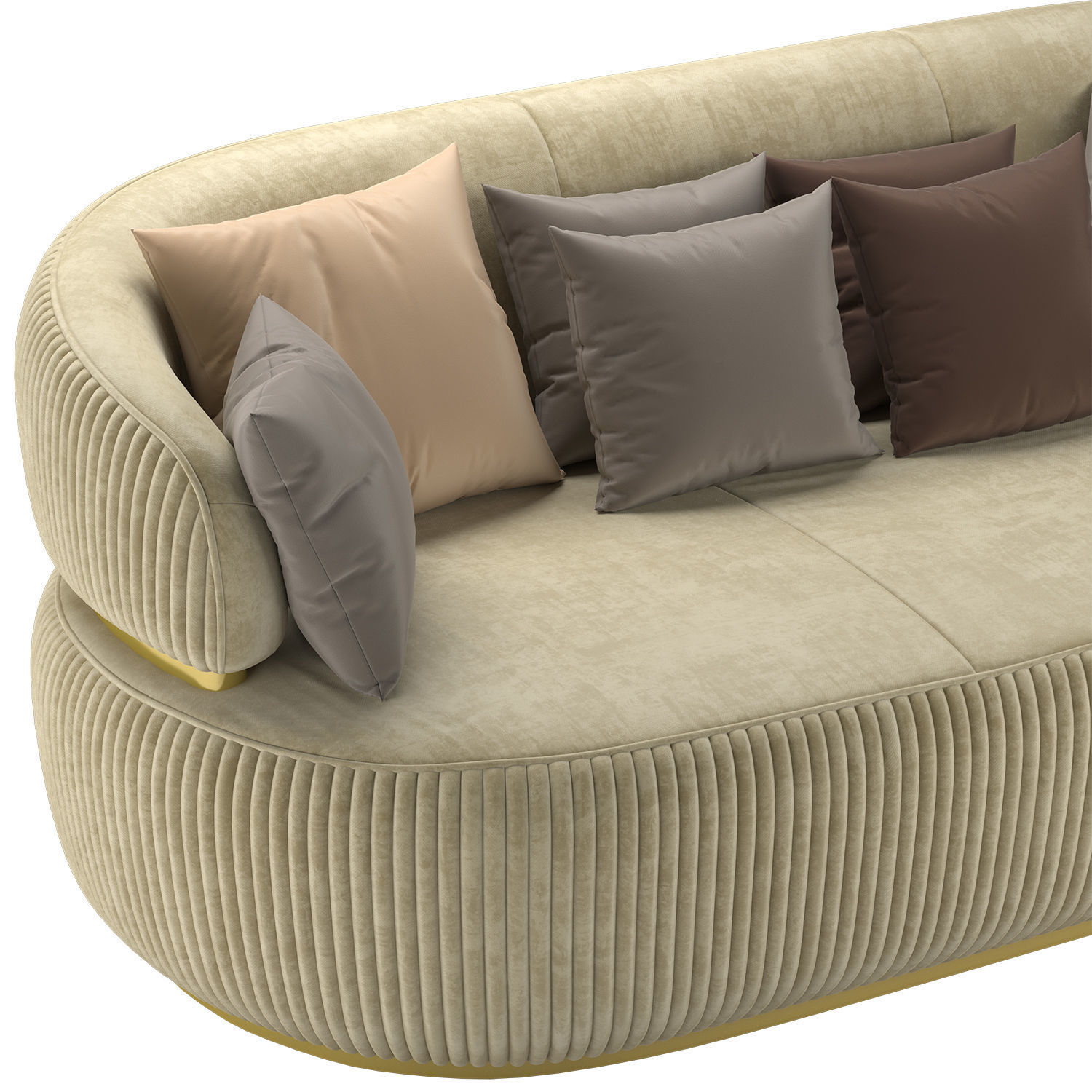 Nubuck Italian Sofa 3D model_1