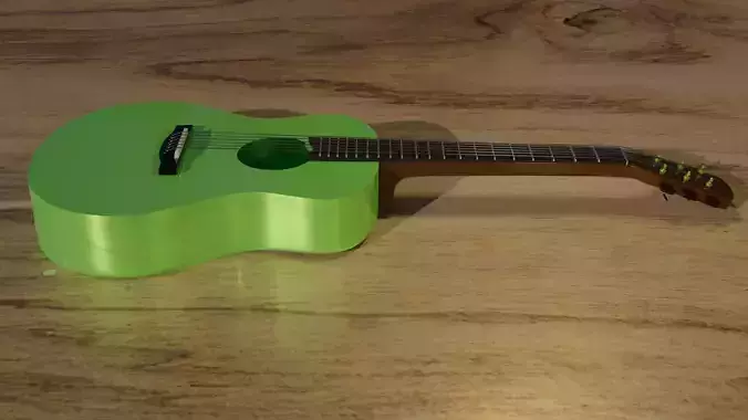 Guitar aesthetic 3D model obj fbx blend files