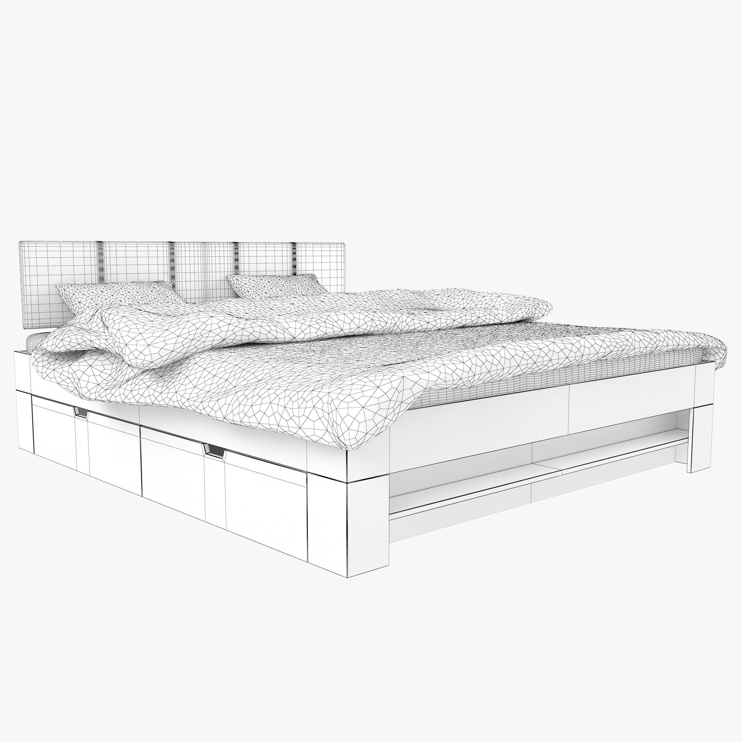 Castlecoote bed 3D model_7