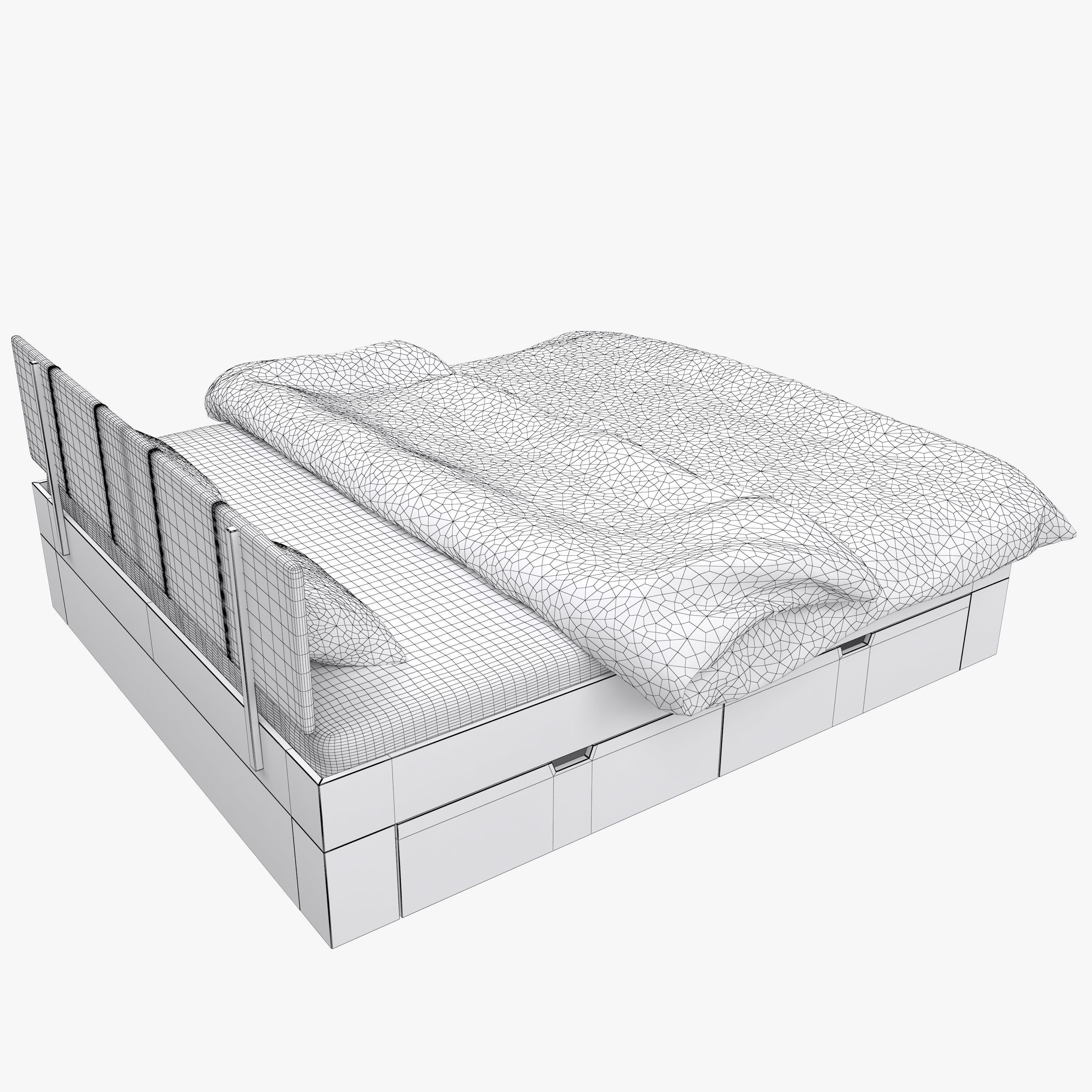 Castlecoote bed 3D model_12