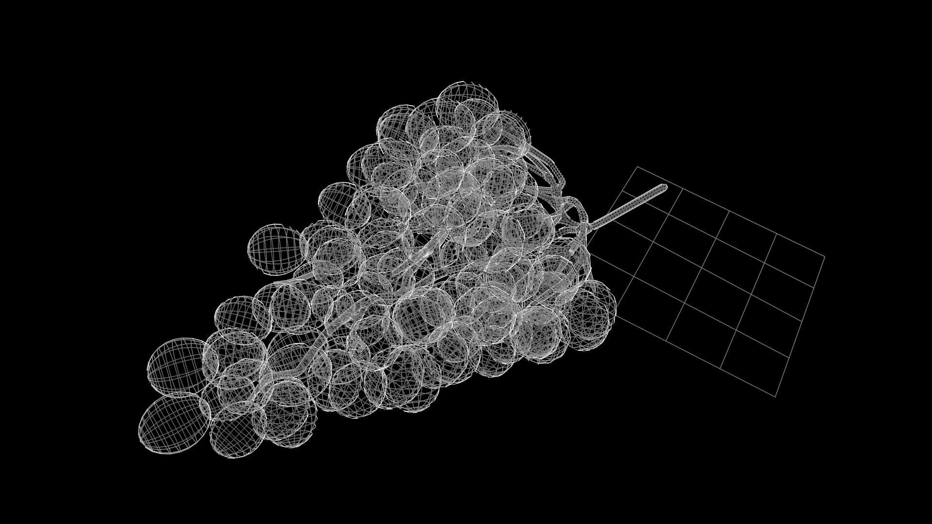 Grapes Low-poly 3D model_5
