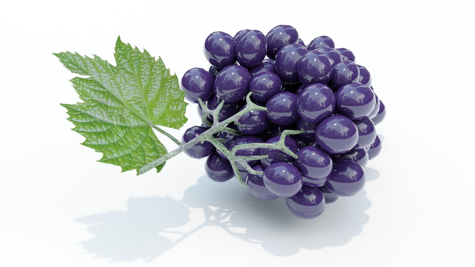Grapes Low-poly 3D model_2
