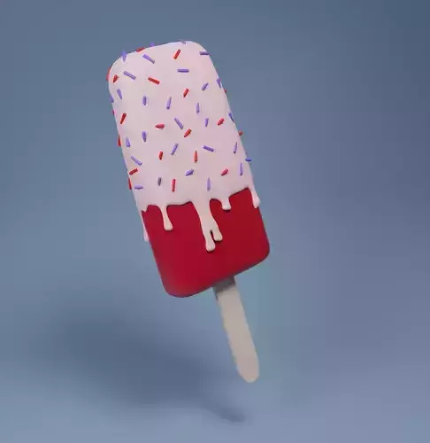 Ice Cream with Wooden Stick and Sprinkles