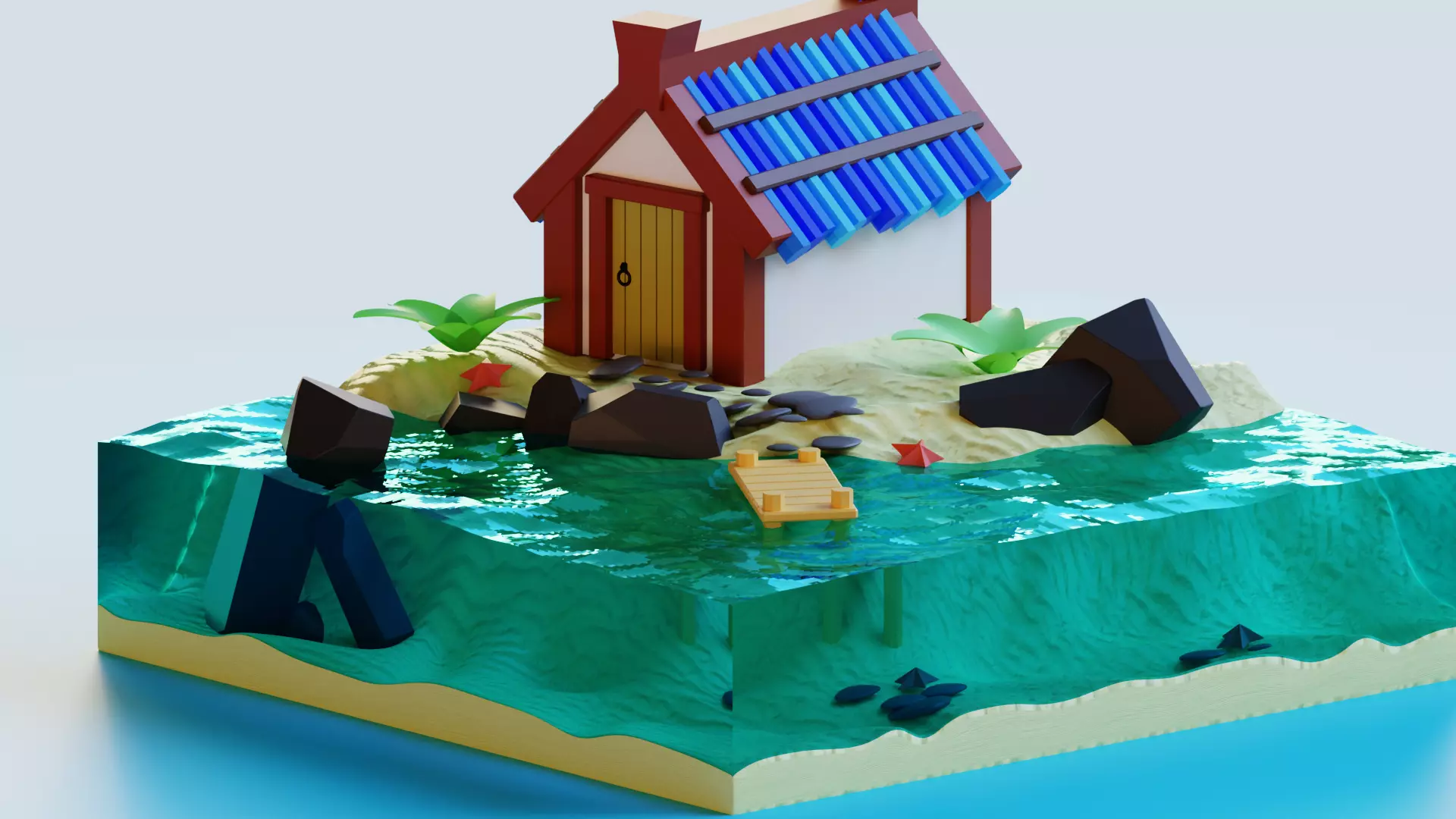 house on the beach 3D model_0