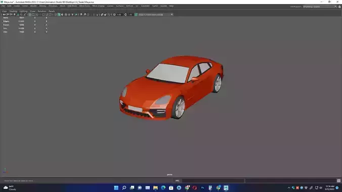 Porsche Panamera Turbo s Low Poly 3D Model