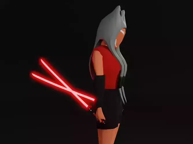 Ahsoka Tano type  Low-poly 3D model